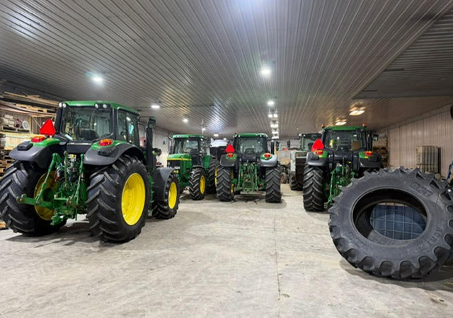 Garage with john deere