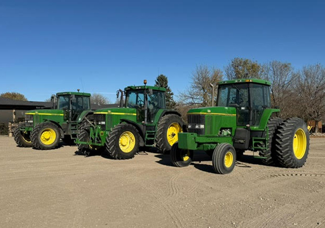 Lineup of john deere equipment